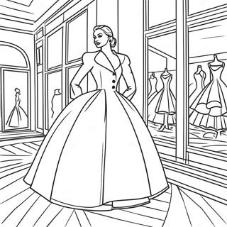 Elegant Dior Fashion Model Coloring Page 48284-38540