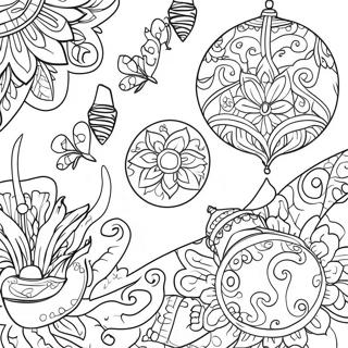 Colorful Diwali Lanterns Coloring Page 482-388