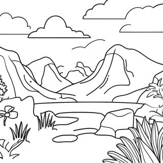 Mythographic Fantasy Landscape Coloring Page 48303-38570