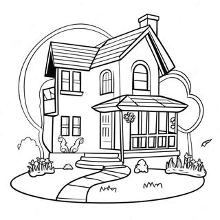 Charming House With Garden Coloring Page 48344-38589