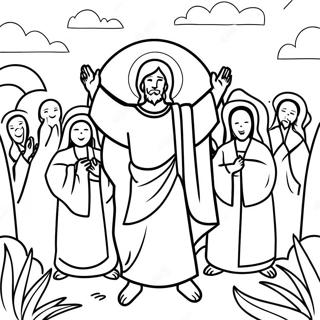 Joyful Resurrection Celebration Coloring Page 48374-38609