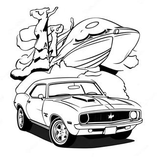 Classic Camaro Muscle Car Coloring Page 4837-3977