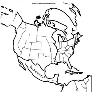 North America Map Coloring Pages