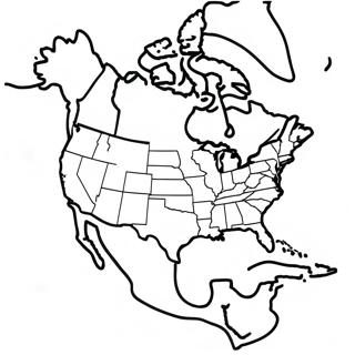 North America Map Coloring Page 48383-38615