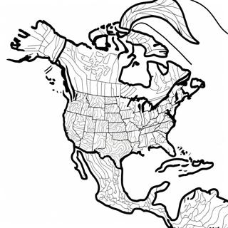 Detailed North America Map Coloring Page 48384-38626