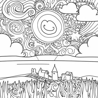 Starry Night Sky Coloring Page 48393-38624