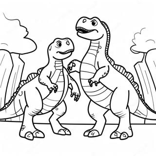 Giganotosaurus Vs T Rex Battle Coloring Page 48413-38640