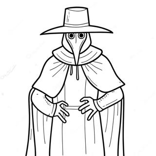 Creepy Plague Doctor In Cloak Coloring Page 48444-38669