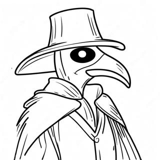 Creepy Plague Doctor In Cloak Coloring Page 48444-38670