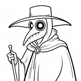 Creepy Plague Doctor In Cloak Coloring Page 48444-38671