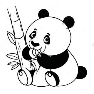 Cute Panda Eating Bamboo Coloring Page 48454-38680