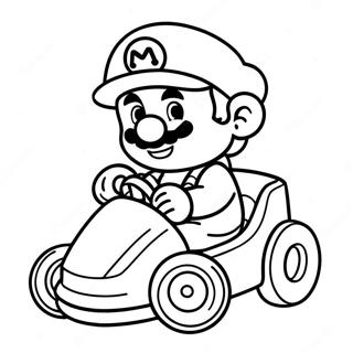 Cute Baby Mario In A Kart Coloring Page 48464-38682