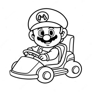 Cute Baby Mario In A Kart Coloring Page 48464-38684