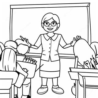 Creative Teacher In Classroom Coloring Page 48474-38694