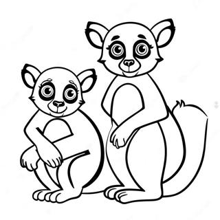 Colorful Madagascar Lemurs Coloring Page 4847-3987