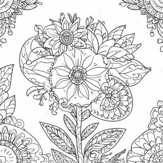 Johanna Basford 2017 Calendar Floral Coloring Page 48493-38703