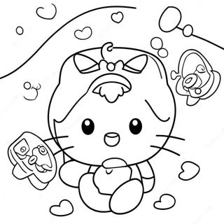 Hello Kitty With Friends Coloring Page 48534-38742