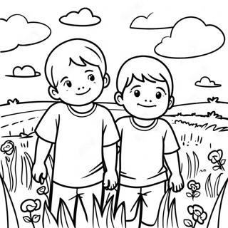 Two Sons In The Field Coloring Page 48544-38747