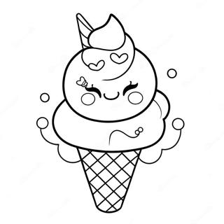 Unicorn Ice Cream Cone Coloring Page 48563-38758