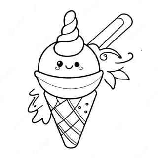 Unicorn Ice Cream Cone Coloring Page 48563-38759