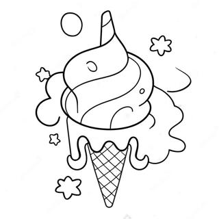 Unicorn Ice Cream Cone Coloring Page 48563-38760