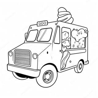 Sparkling Unicorn Ice Cream Truck Coloring Page 48564-38761