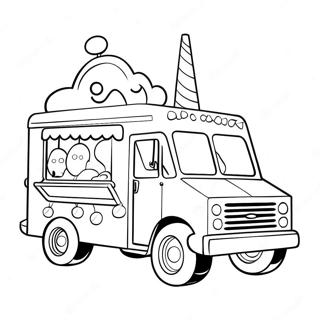 Sparkling Unicorn Ice Cream Truck Coloring Page 48564-38762