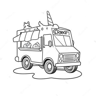 Sparkling Unicorn Ice Cream Truck Coloring Page 48564-38763