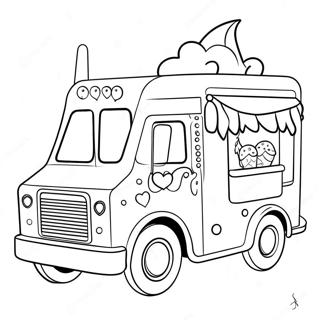 Sparkling Unicorn Ice Cream Truck Coloring Page 48564-38764