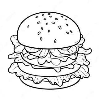 Cheesy Hamburger Coloring Page 4857-3990