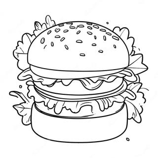 Cheesy Hamburger Coloring Page 4857-3992