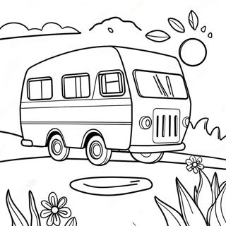 Colorful Rv Adventure Coloring Page 48584-38779