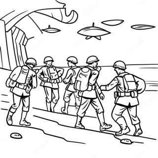 D Day Soldiers Landing On Beach Coloring Page 48653-38836