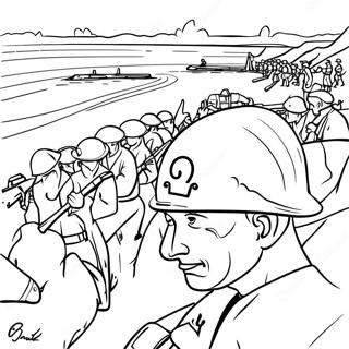 D Day Historical Scene Coloring Page 48654-38838