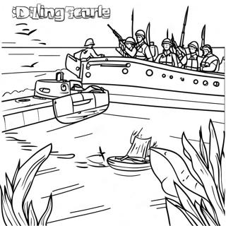 D Day Historical Scene Coloring Page 48654-38840