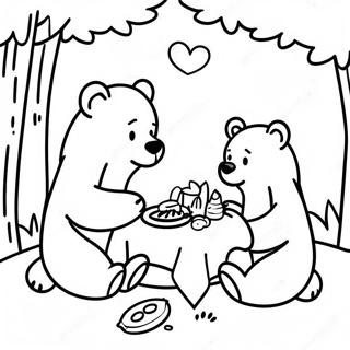 Bear Family Picnic Coloring Page 48663-38841