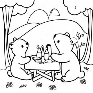 Bear Family Picnic Coloring Page 48663-38842