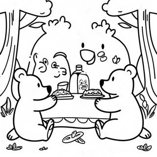 Bear Family Picnic Coloring Page 48663-38843