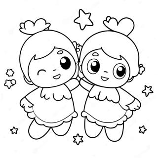 Little Twin Stars Sanrio Coloring Pages