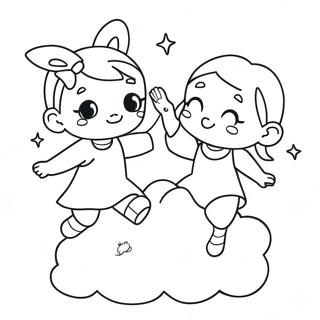 Kiki And Lala Playing In The Clouds Coloring Page 48674-38853