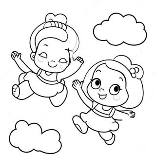 Kiki And Lala Playing In The Clouds Coloring Page 48674-38855