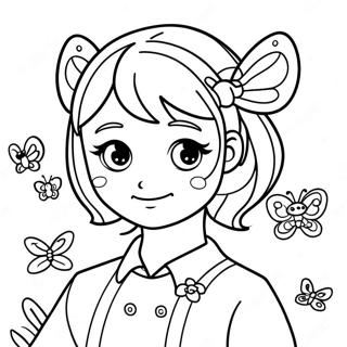 Shinobu With Butterfly Coloring Page 4867-4002