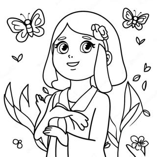 Shinobu With Butterfly Coloring Page 4867-4003