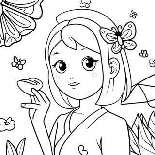 Shinobu With Butterfly Coloring Page 4867-4004