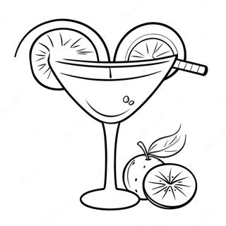 Cocktail Glass With Fruit Garnish Coloring Page 48693-38866