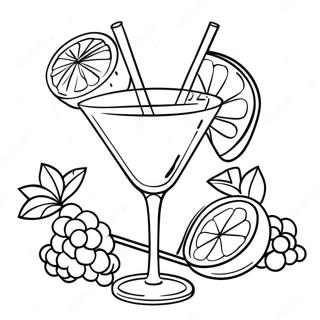 Cocktail Glass With Fruit Garnish Coloring Page 48693-38867