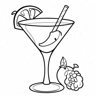 Cocktail Glass With Fruit Garnish Coloring Page 48693-38868