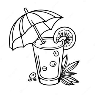 Tropical Cocktail With Umbrella Coloring Page 48694-38875