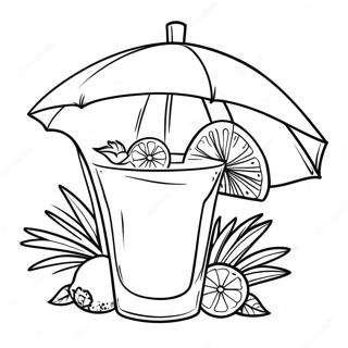 Tropical Cocktail With Umbrella Coloring Page 48694-38876