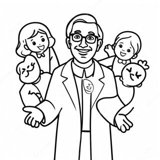 Joyful Pastor With Children Coloring Page 48704-38877